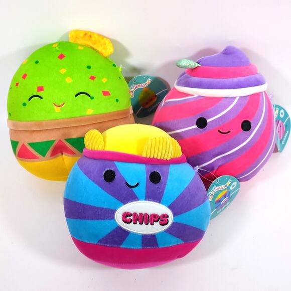 Squishmallow 8" Foods Lot 6 NWT Cristina Scarlet Gist Patricia Gideon Silver NEW - Picture 2 of 4